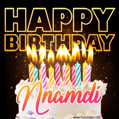 Nnamdi - Animated Happy Birthday Cake GIF for WhatsApp