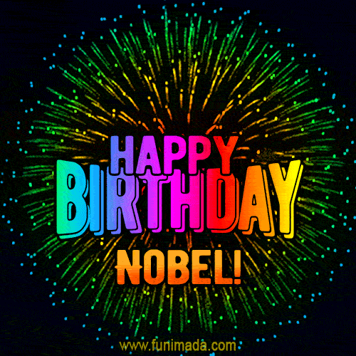New Bursting with Colors Happy Birthday Nobel GIF and Video with Music