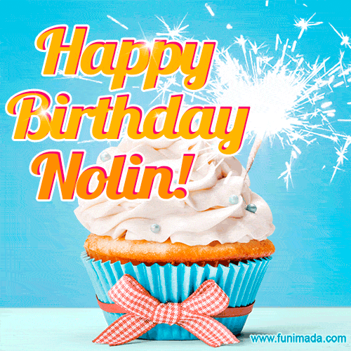 Happy Birthday, Nolin! Elegant cupcake with a sparkler.
