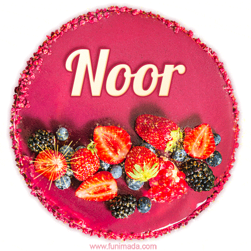 Happy Birthday Cake with Name Noor - Free Download