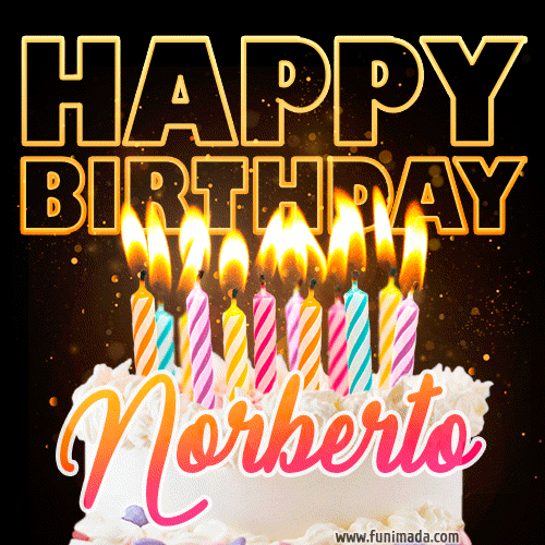 Norberto - Animated Happy Birthday Cake GIF for WhatsApp