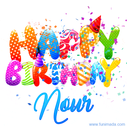 Happy Birthday Nour - Creative Personalized GIF With Name