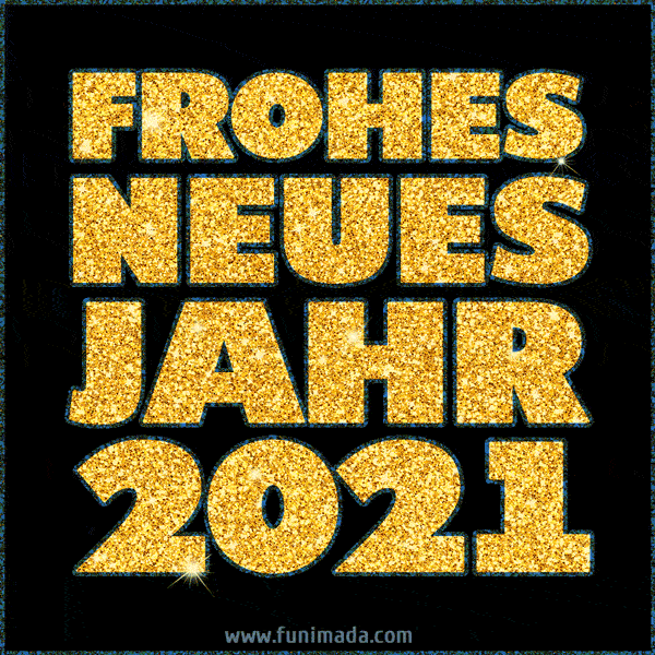 Frohes Neues Jahr 2021 Gold Glitter GIF