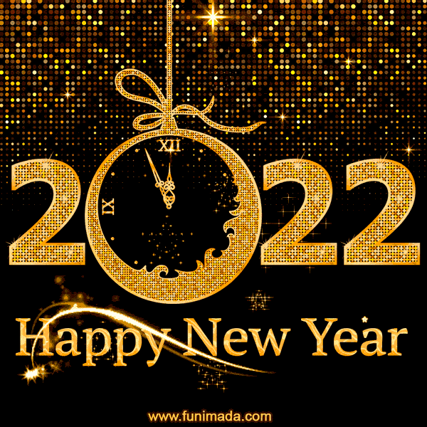 New Creative Happy New Year 2022 GIF - Luxury golden text & glitter