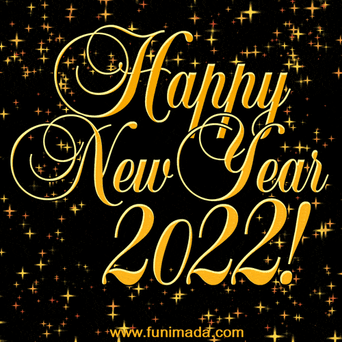 Golden Glitter Happy New Year Animated Card 2022 — Download on 