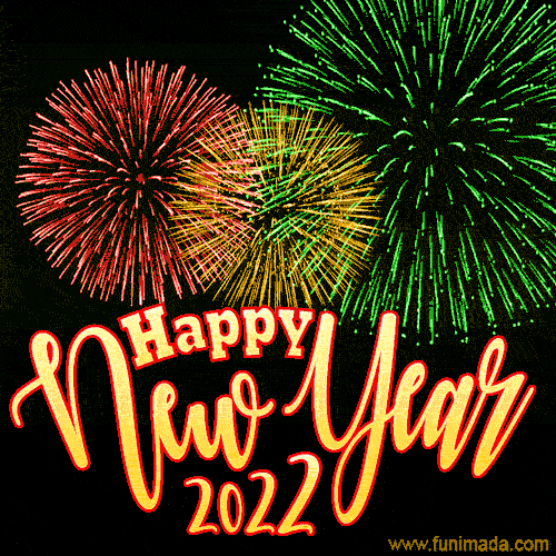 Colorful Fireworks Happy New Year 2022 Animated Image for WhatsApp