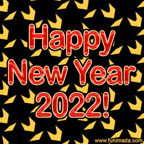 Awesome and shiny gif animated happy new year 2022 greeting card