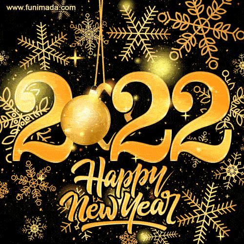 Wishing you a Happy New Year 2022 - Gold Glitter Greeting Card