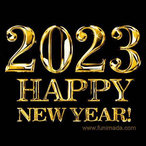 Best Golden 2023 Happy New Year GIF animation