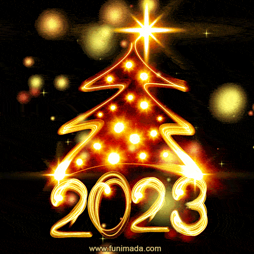 Lovely glittering and sparkling happy new 2023 year gif