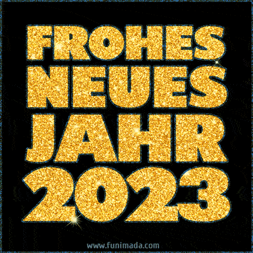 Frohes neues Jahr 2023 Goldglitter GIF