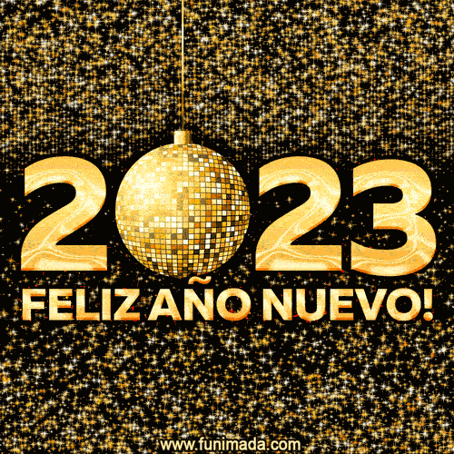 Feliz Año Nuevo 2023! Efecto Polvo De Estrellas De Oro GIF.