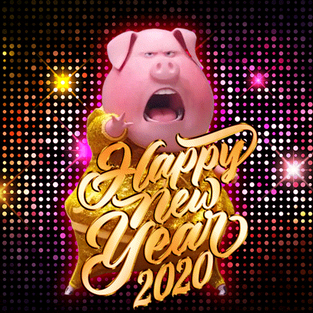 Dancing Pig - Funny Happy New Year 2020 Animated GIF
