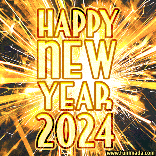 Amazing Sparklers Happy New Year 2024 Animated Image