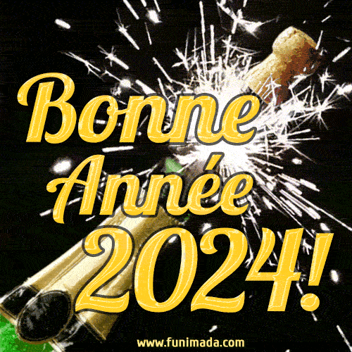 Bonne Année 2024! Champagne GIF.