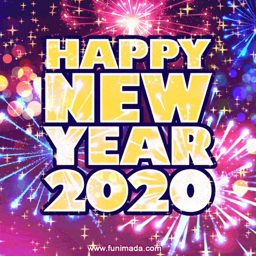 Cool Sparkles and Glitter Effect Happy New Year 2020 Card