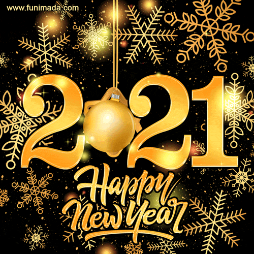 Wishing you a Happy New Year 2021 - Gold Glitter Greeting Card