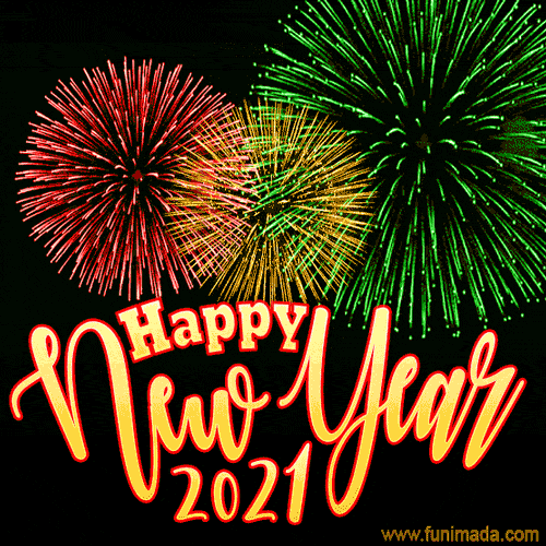 Best Colorful Fireworks Happy New Year 2021 Animated Image for WhatsApp - Download on Funimada.com