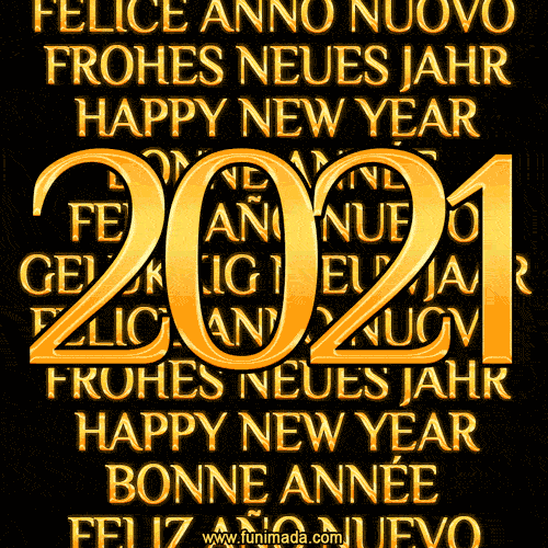 Happy New Year 2021, Feliz Año Nuevo, Frohes Neues Jahr, Bonne Année