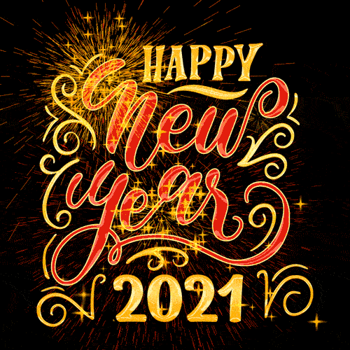 We Wish You a Happy New 2021 Year - Free Stylish Greeting Card GIF