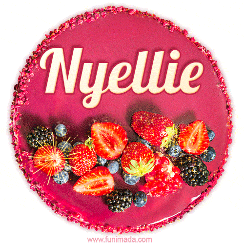 Happy Birthday Cake with Name Nyellie - Free Download