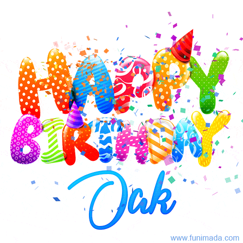 Happy Birthday Oak - Creative Personalized GIF With Name