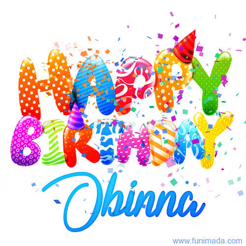 Happy Birthday Obinna - Creative Personalized GIF With Name