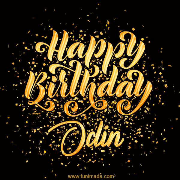 Happy Birthday Card for Odin - Download GIF and Send for Free