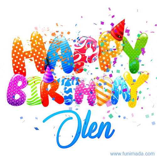 Happy Birthday Olen - Creative Personalized GIF With Name