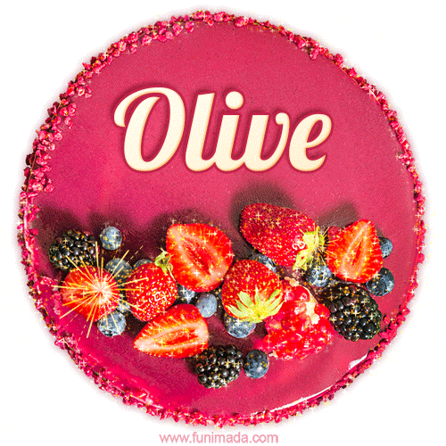 Happy Birthday Cake with Name Olive - Free Download
