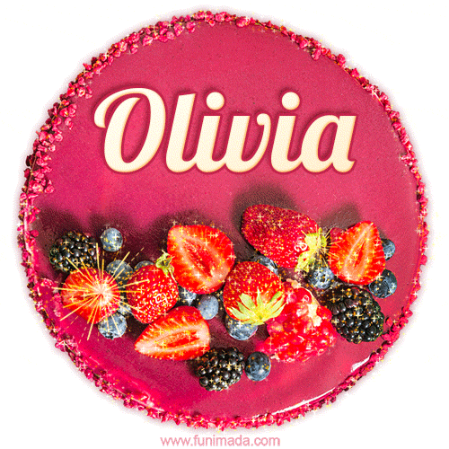 Happy Birthday Cake with Name Olivia - Free Download