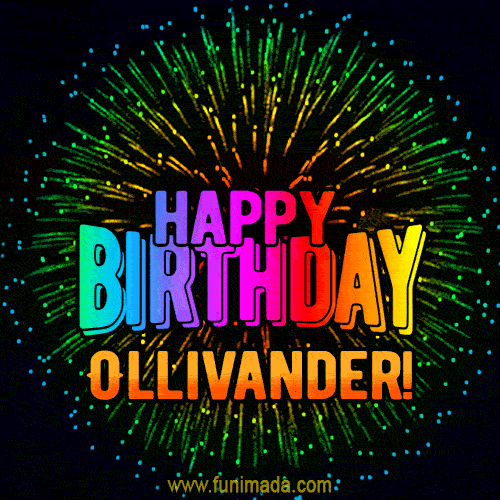 New Bursting with Colors Happy Birthday Ollivander GIF and Video with Music
