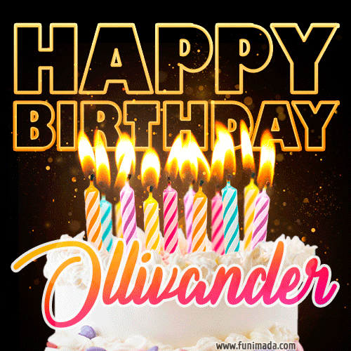 Ollivander - Animated Happy Birthday Cake GIF for WhatsApp