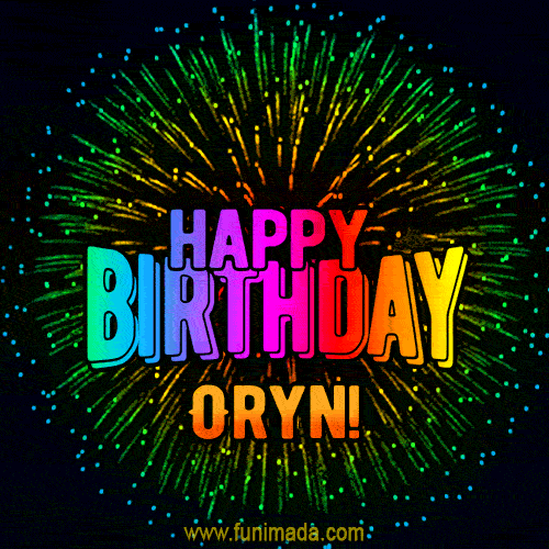 New Bursting with Colors Happy Birthday Oryn GIF and Video with Music