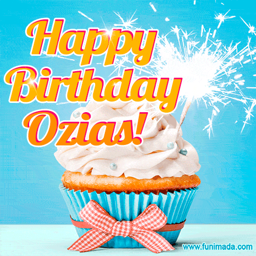 Happy Birthday, Ozias! Elegant cupcake with a sparkler.