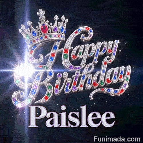 Sparkly animated GIF for Paislee displaying a luxury silver headpiece decorated with rubies and sapphires.