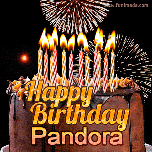 Chocolate Happy Birthday Cake for Pandora (GIF)