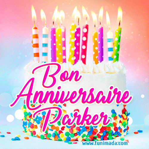 New Bursting with Colors Happy Birthday Parker GIF and Video with Music