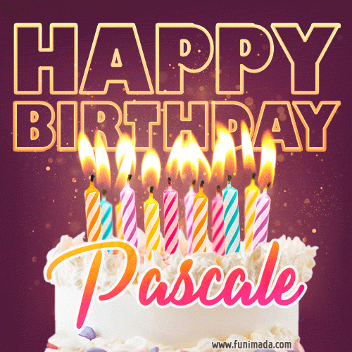 Pascale - Animated Happy Birthday Cake GIF Image for WhatsApp