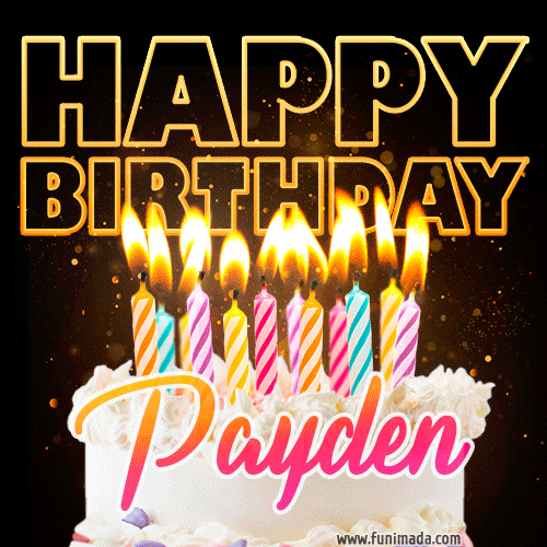 Payden - Animated Happy Birthday Cake GIF Image for WhatsApp