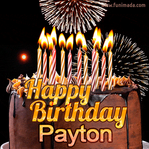 Chocolate Happy Birthday Cake for Payton (GIF)
