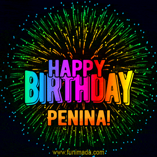 New Bursting with Colors Happy Birthday Penina GIF and Video with Music