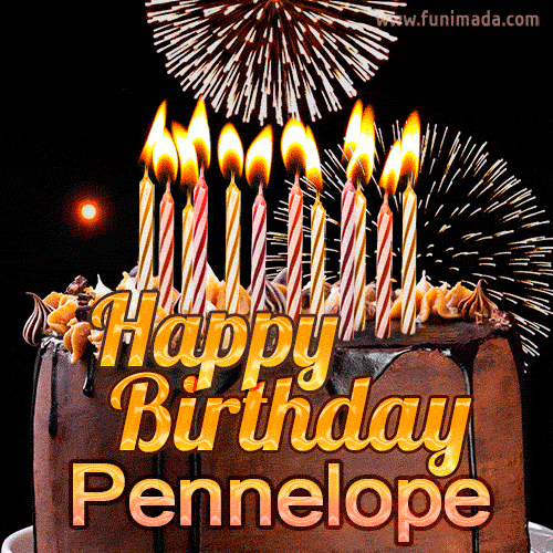 Chocolate Happy Birthday Cake for Pennelope (GIF)