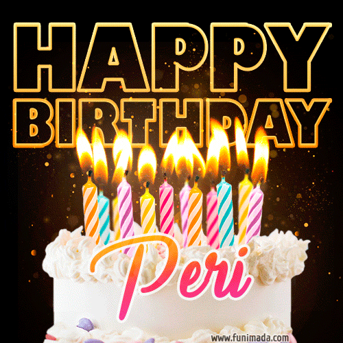 Peri - Animated Happy Birthday Cake GIF Image for WhatsApp