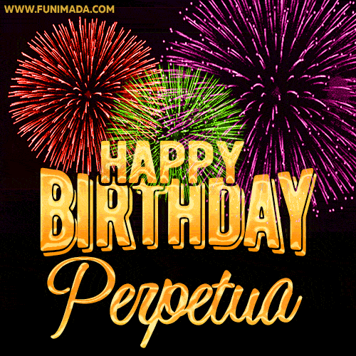 Wishing You A Happy Birthday, Perpetua! Best fireworks GIF animated greeting card.