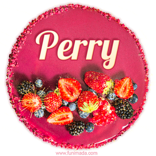 Happy Birthday Cake with Name Perry - Free Download