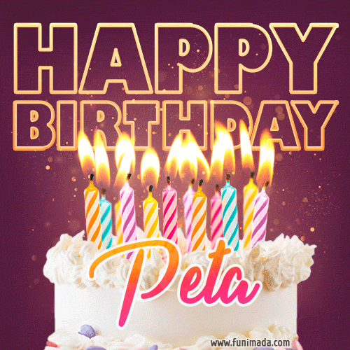 Peta - Animated Happy Birthday Cake GIF Image for WhatsApp