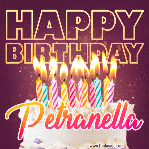 Petranella - Animated Happy Birthday Cake GIF Image for WhatsApp