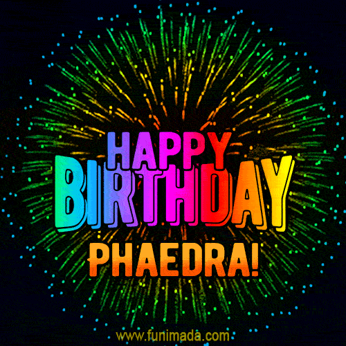 New Bursting with Colors Happy Birthday Phaedra GIF and Video with Music