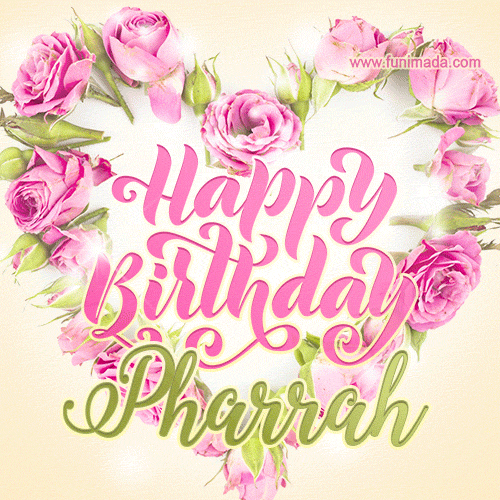 Pink rose heart shaped bouquet - Happy Birthday Card for Pharrah